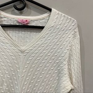Lilly Pulitzer V-Neck Cable Knit Sweater